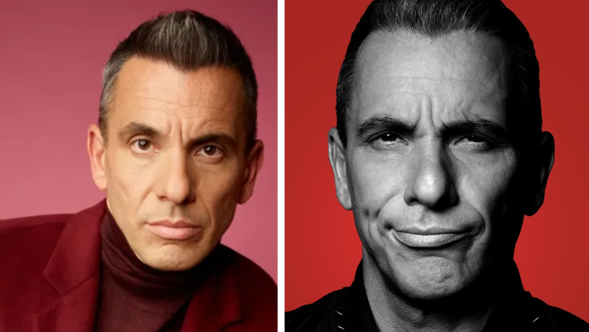 alt="Sebastian Maniscalco Net Worth 2025 on stage performing comedy"